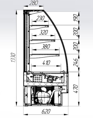 Витрина кондитерская CRYSPI ADAGIO LX 900